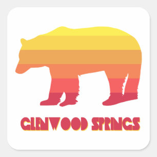 Sticker Carré Glenwood Springs Colorado Arc-en-ciel Ours