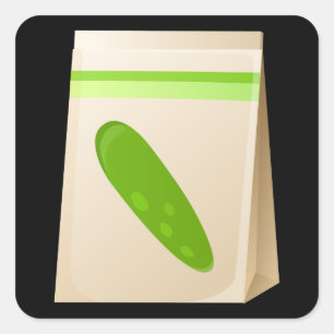 Sticker Carré Glitch Seeds semence concombre