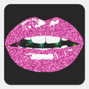 STICKER CARRÉ GLITTERY KISS