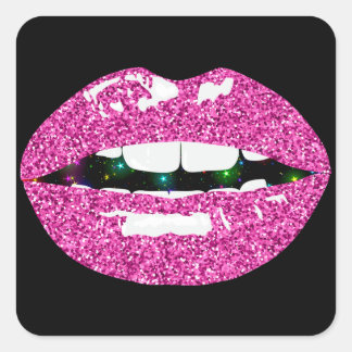 STICKER CARRÉ GLITTERY KISS