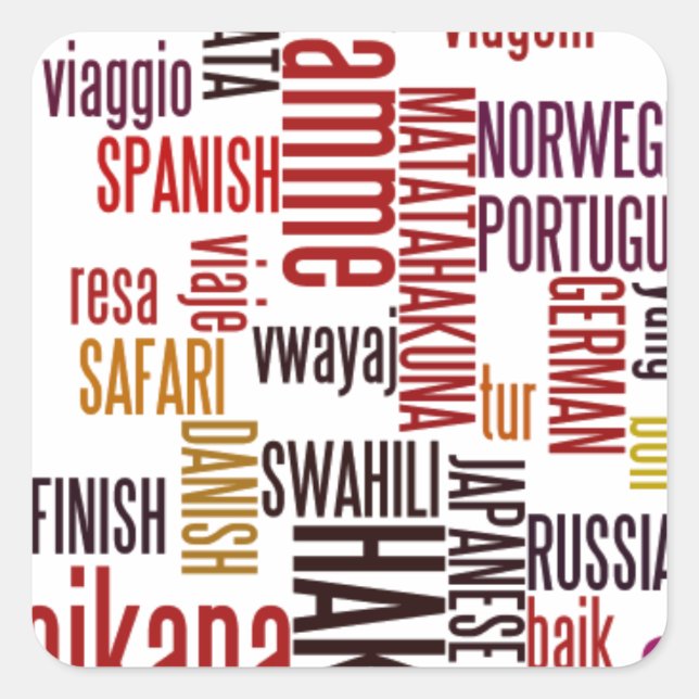 Sticker Carré Global Groove : Hakuna Matata dans chaque langue (Devant)
