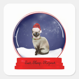 Sticker Carré Globe des neiges de Noël