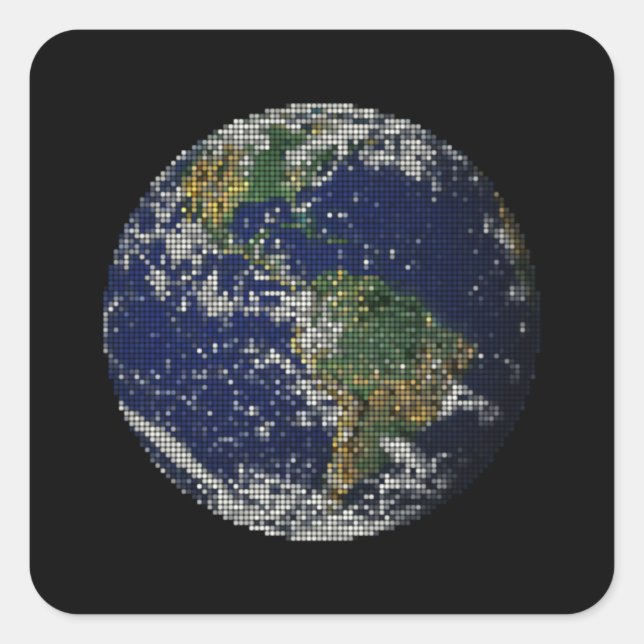 Sticker Carré globe en points (Devant)