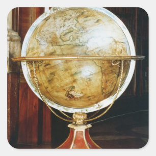 Sticker Carré globe terrestre, 1688
