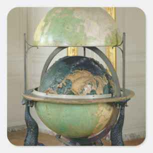 Sticker Carré globe terrestre et céleste