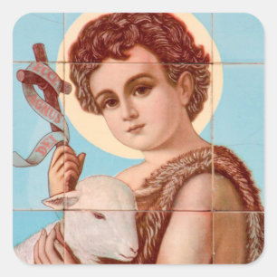 STICKER CARRÉ GLOIRE À L'ÉTIQUETTE RONDE CLASSIQUE D'AGNEAU