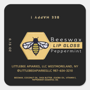 Sticker Carré Gloss à lèvres au miel de menthe poivrée HEXAGON a