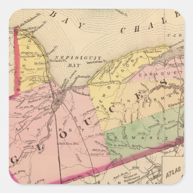 Sticker Carré Gloucester Co., NB (Devant)