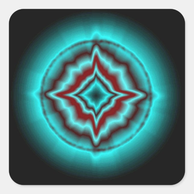 Sticker Carré Glückssterne auf schwarz (Devant)