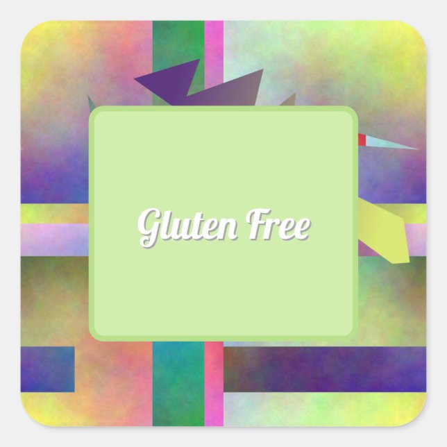 Sticker Carré Gluten Free Food Abstract Pattern Party (Devant)