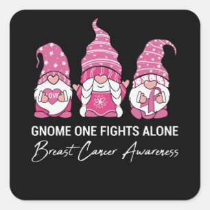 Sticker Carré Gnome One Se Bat Seul Pour la Sensibilisation au C