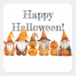 Sticker Carré Gnomes d'Halloween