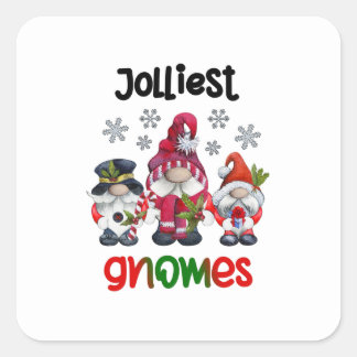 Sticker Carré Gnomes les plus jolies, Noël Avec Mon T-shirt Gnom