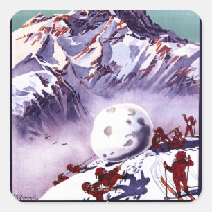 Sticker Carré Gnomes vilains faisant l'affiche géante de