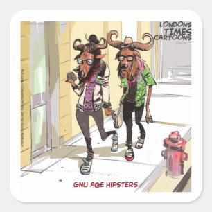 Sticker Carré Gnou Age Hipsters Rick Londres Drôle