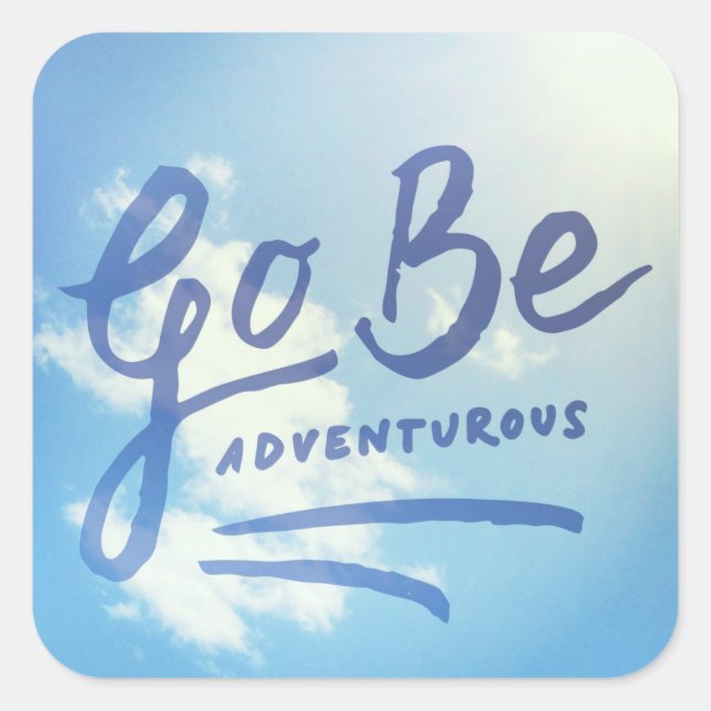 Sticker Carré Go Be Adventury Sky (Devant)