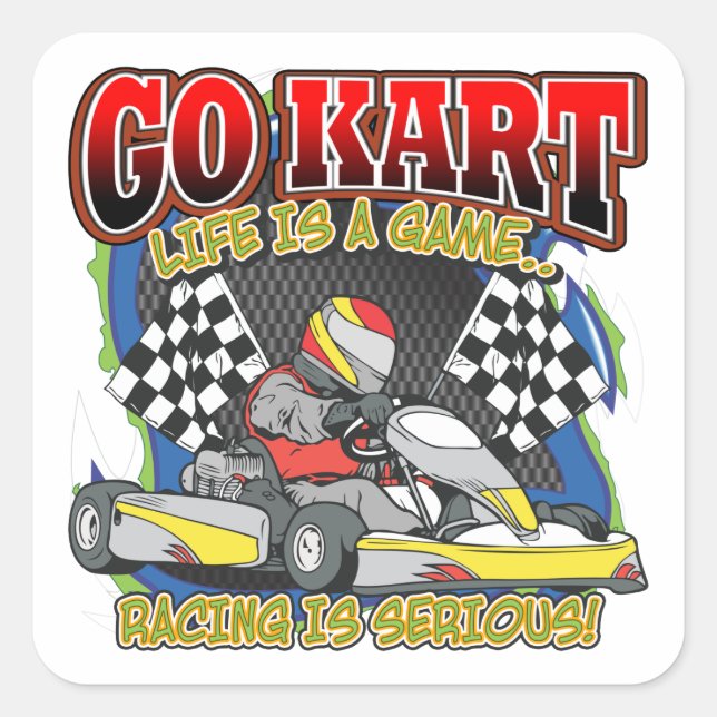 Sticker Carré Go Kart Life (Devant)