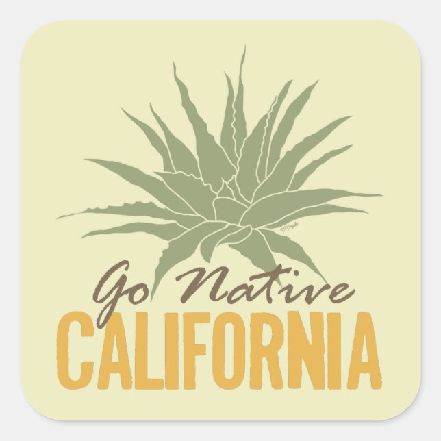 Sticker Carré Go Native California (Devant)