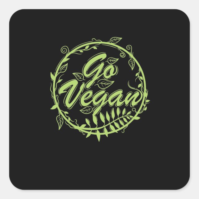 Sticker Carré Go Vegan (Devant)