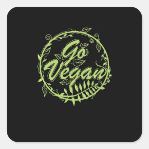 Sticker Carré Go Vegan
