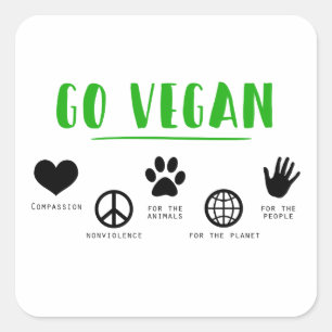 Sticker Carré Go Vegan