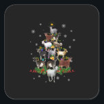 Sticker Carré Goat Christmas Tree Snow Goat Xmas<br><div class="desc">Goat Christmas Tree Snow Goat Xmas</div>
