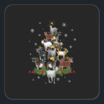 Sticker Carré Goat Christmas Tree Snow Goat Xmas<br><div class="desc">Goat Christmas Tree Snow Goat Xmas</div>