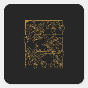 Sticker Carré Goblincore Cottagecore Academia Esthétique Fraise