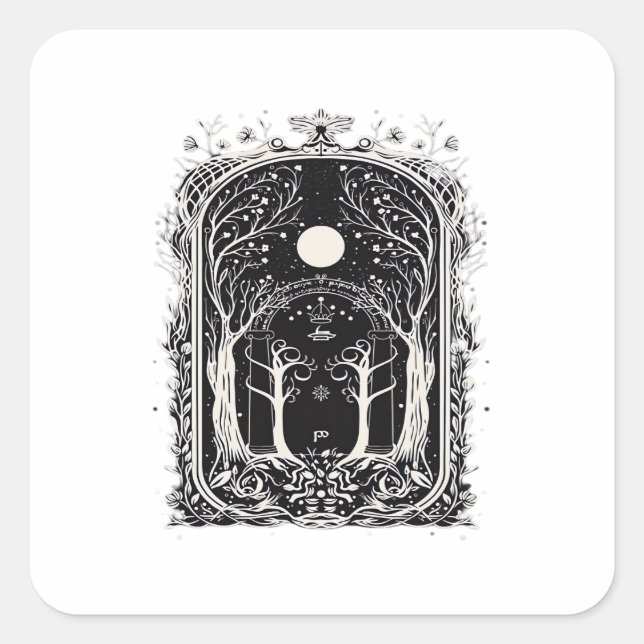 Sticker Carré Goblincore Fantasy Gate To  Classique (Devant)