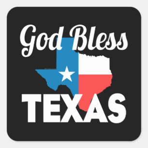 Sticker Carré God Bless Texas