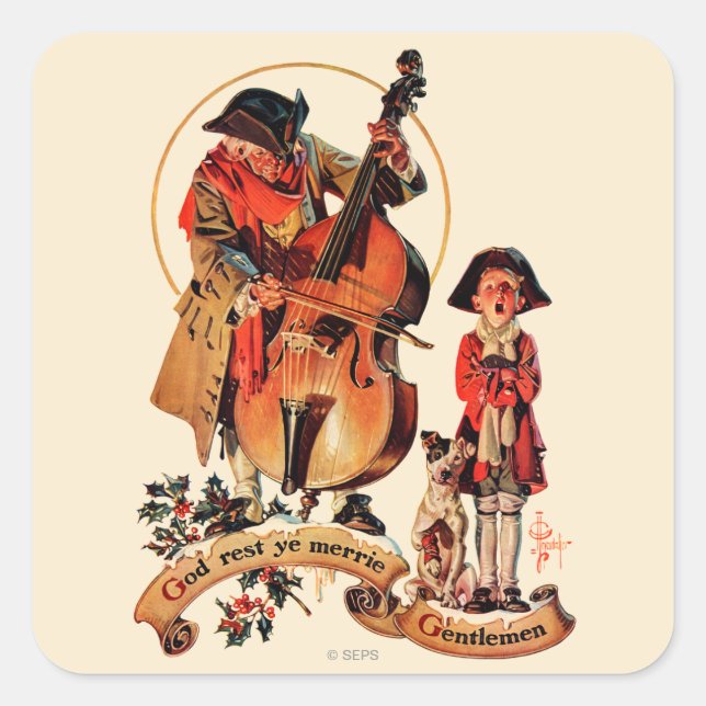Sticker Carré God Reest Ye Merrie Messieurs (Devant)