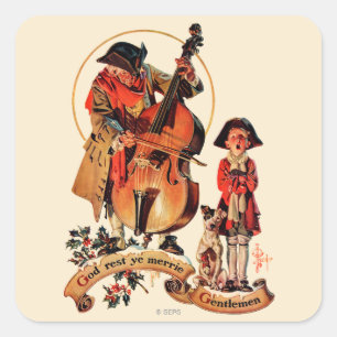 Sticker Carré God Reest Ye Merrie Messieurs