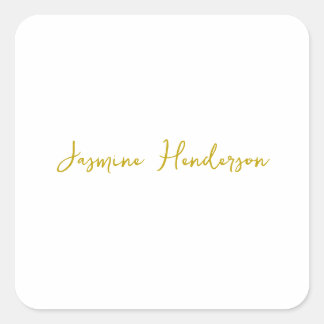 Sticker Carré Gold Color Calligraphy Professional