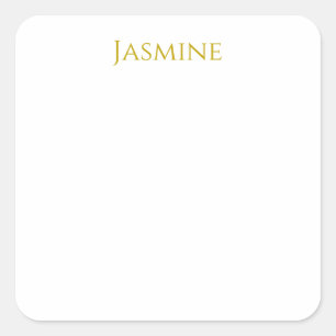 Sticker Carré Gold Color Plain Minimalist Nom professionnel