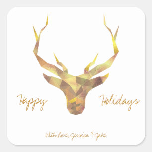 Sticker Carré Gold Deer, vacances