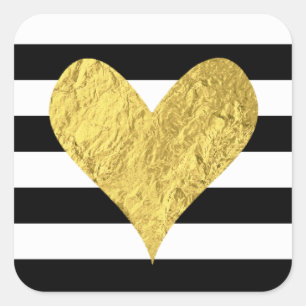 Sticker Carré Gold Foil Heart