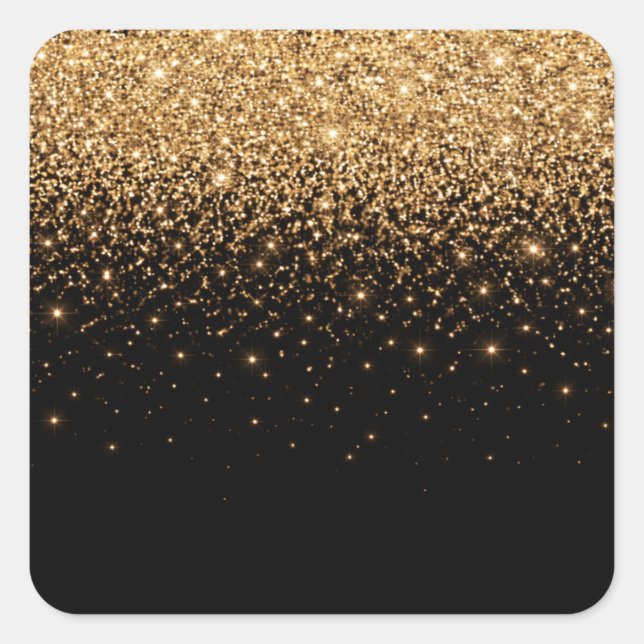 Sticker Carré Gold Glitter Sparkle Elegant Luxury Texture        (Devant)