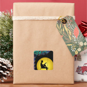 Sticker Carré Gold Heavenly Moon Man To The Stars
