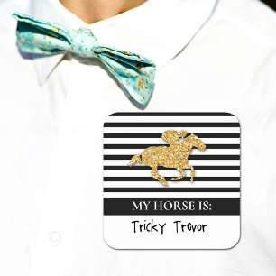 Sticker Carré Gold Racehorse Derby Jour pari