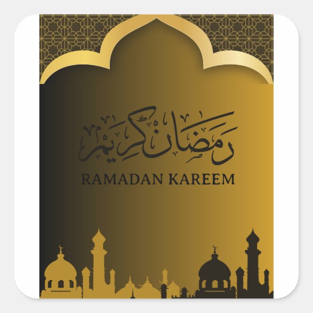 Sticker Carré Gold Ramadan kareem 2024 (Devant)
