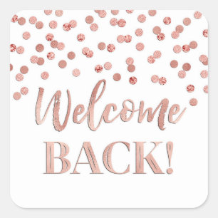 Sticker Carré Gold Rose Confetti Welcome Back