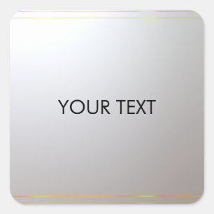Sticker Carré Gold Silver personnalisé Ajouter votre texte ici t