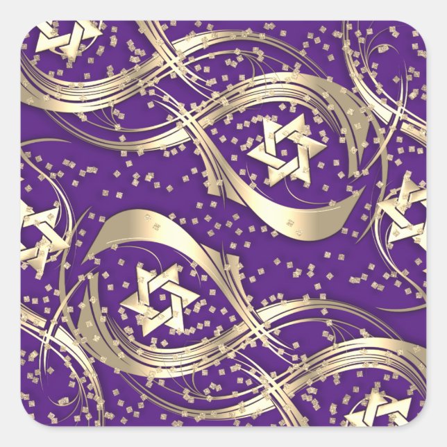 Sticker Carré Gold Star Confetti Flouring (Devant)