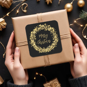 Sticker Carré Gold Stars Joyeux Noël