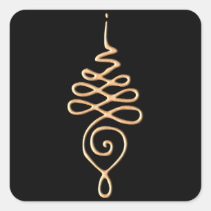 Sticker Carré Gold Unalome 