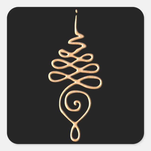 Sticker Carré Gold Unalome  (Devant)