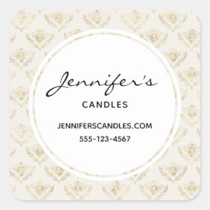 Sticker Carré Golden Bumble Bee avec une entreprise Motif de la