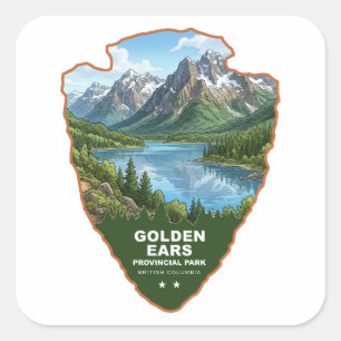 Sticker Carré Golden Ears Provincial Park Arrowhead