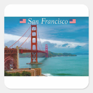 Sticker Carré Golden Gate Bridge
