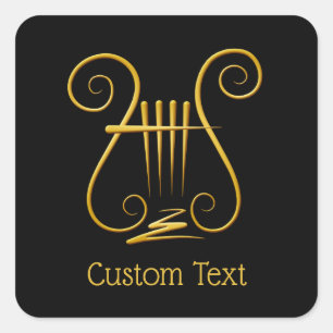 Sticker Carré Golden lyre